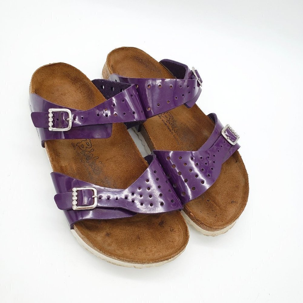 Birkenstock Purple Patent Leather Birki Sandals Shoes EURO 40 US Ladies 9 Mens 7